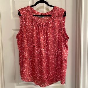 Kasper pink black white sleeveless blouse